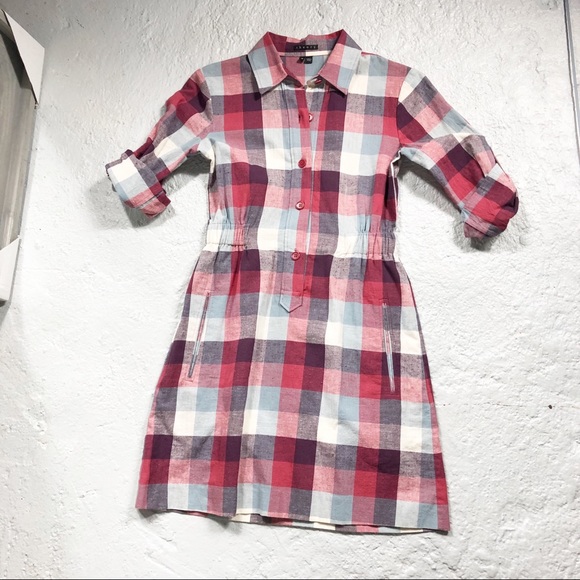 Theory Dominica Plaid Dress Size 0 - Picture 6 of 8